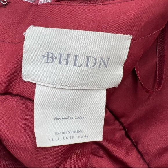 Anthropologie BHLDN Camden Dress Burgundy Red Sweetheart Tulle Dress Bodice 14 - Picture 14 of 16